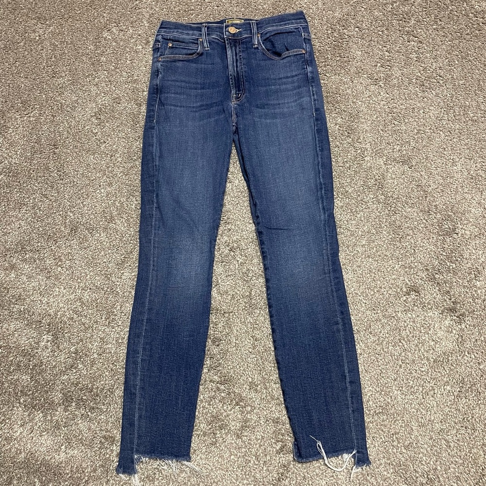 Women’s MOTHER The Stunner Zip Two Step Fray Skinny Jeans Size 27